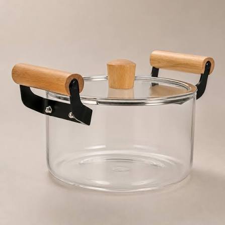 قابلمه پیرکس ۲/۵لیتری دایره ایی شعله مستقیم kitchen Art ترکیه